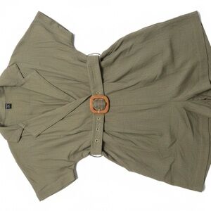 Olive Green Belted Jumpsuit